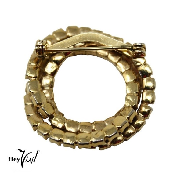 Vintage Red White & Blue Rhinestone Triple Circle Pin Patriotic 1 3/8" - Hey Viv - Picture 5 of 6